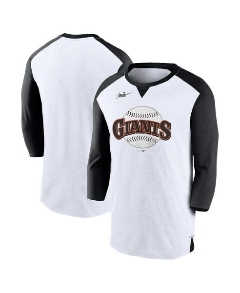 Men's White, Black San Francisco Giants Rewind 3/4-Sleeve T-shirt