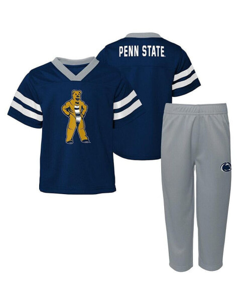 Toddler Boys and Girls Navy Penn State Nittany Lions Two-Piece Red Zone Jersey and Pants Set