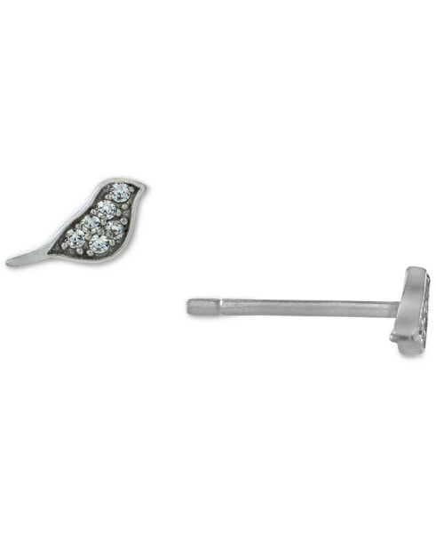 Cubic Zirconia Bird Stud Earrings in Sterling Silver, Created for Macy's