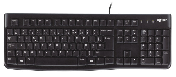 Logitech Keyboard K120 for Business - Full-size (100%) - Wired - USB - AZERTY - Black