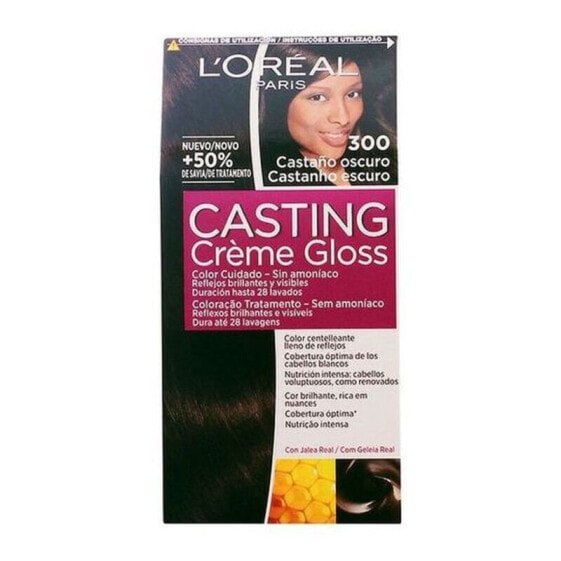 Loreal Paris Casting Creme Gloss Hair Color No. 300 Питательная безаммиачная крем-краска для волос, оттенок темно-каштан