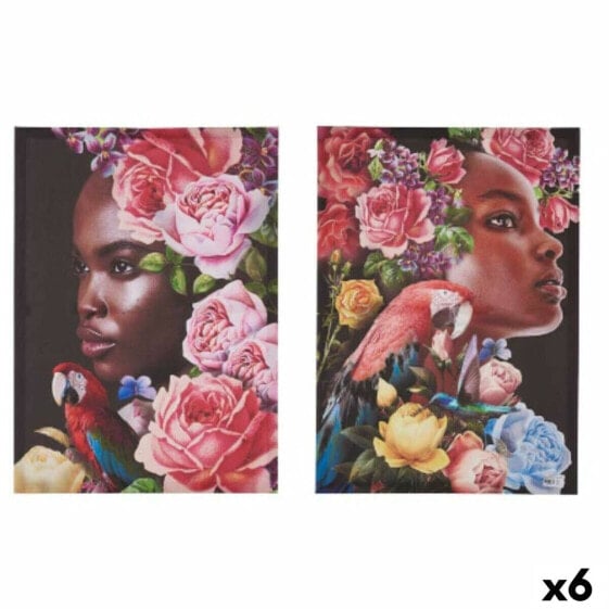 Набор из два картин Полотно Женщина Тропический 70 x 50 x 1,5 cm (6 штук)