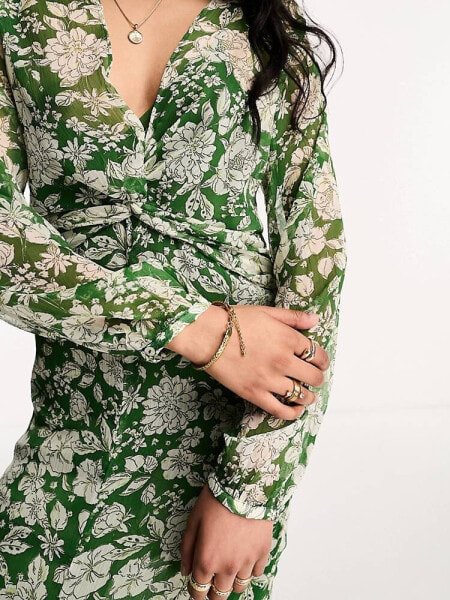 Mango green midi top dress