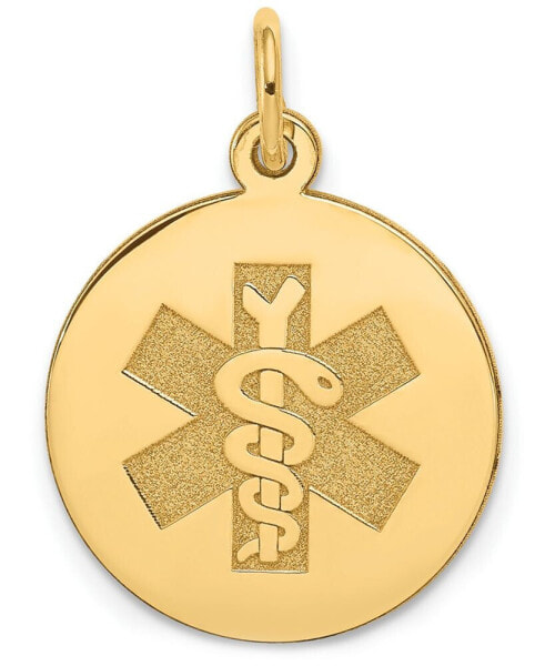 Macy's medical Info Disc Charm Pendant in 14k Gold