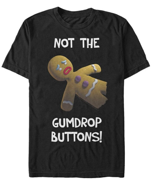 Shrek Men's Gingerbread Man Gumdrop Buttons Short Sleeve T-Shirt