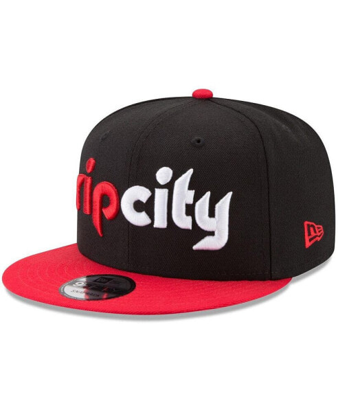 Men's Black, Red Portland Trail Blazers 2-Tone 9FIFTY Adjustable Snapback Hat