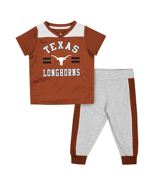 Infant Boys and Girls Orange, Heather Gray Texas Longhorns Ka-Boot-It Jersey and Pants Set