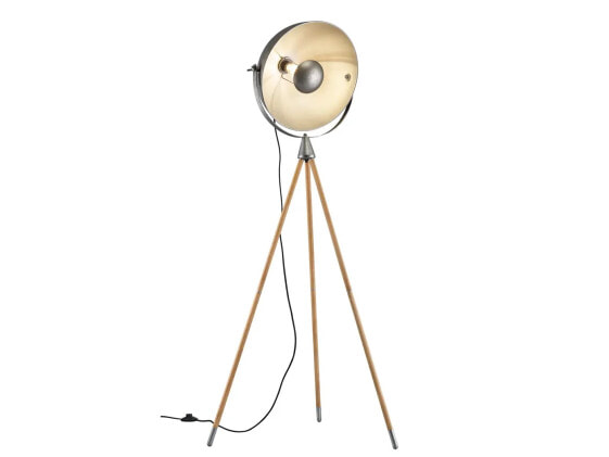 Напольный светильник MeineWunschleuchte Tripod Stehlampe Industrieller Stativ Holz