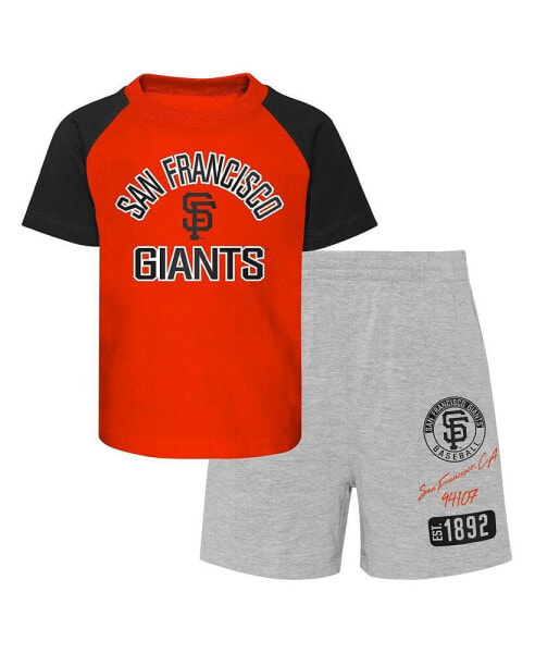 Костюм для малышей OuterStuff Комплект San Francisco Giants Ground Out Baller в оранжевом и сером цветах