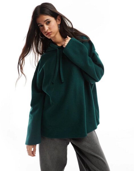 ASOS DESIGN super soft co-ord oversized hoodie in dark green