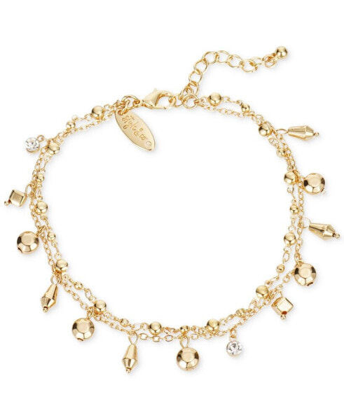 Shaky Crystal & Bead Double-Chain Ankle Bracelet, Created for Macy's