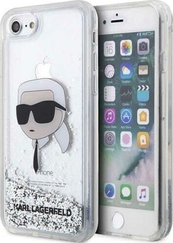 Karl Lagerfeld Etui Karl Lagerfeld KLHCI8LNKHCH Apple iPhone SE 2022/SE 2020/8/7 srebrny/silver hardcase Glitter Karl Head