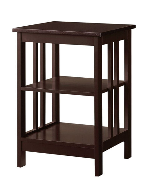 Mission End Table with Shelves