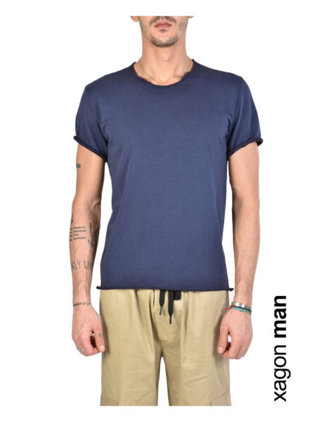 Мужская футболка повседневная  синяя однотонная Xagon Man T-shirt