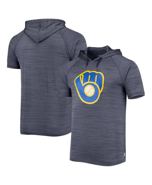 Men's Navy Milwaukee Brewers Raglan Hoodie T-shirt