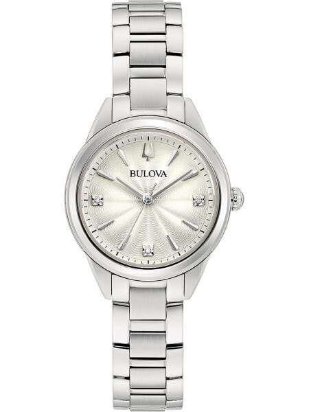 Женские наручные часы с серебряным браслетом Bulova 96P219 Sutton ladies 28mm 3ATM