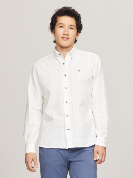 Regular Fit Windowpane Poplin Shirt