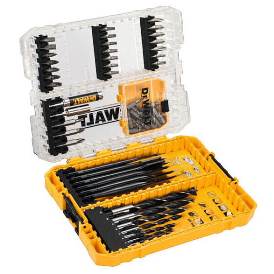 DEWALT DT70758-QZ, Drill, Drill bit set, Wood, 6.4 mm, 57 pc(s), Brad Point Wood Drill Bits: 3mm, 4mm, 5mm, 6mm, 8mm, 10mm, 12mm Flatwood Drill Bits: 12mm x...