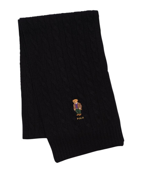 Men's Classic Cable Bear Scarf