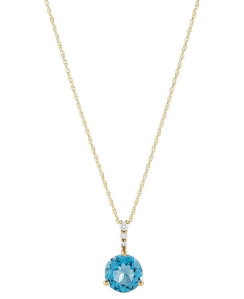 Macy's amethyst (1-3/4-ct. tw.) & Diamond (1/20 ct. t.w.) Pendant Necklace in 14k Gold, 16" + 2" extender (Also in Citrine & Swiss Blue Topaz)