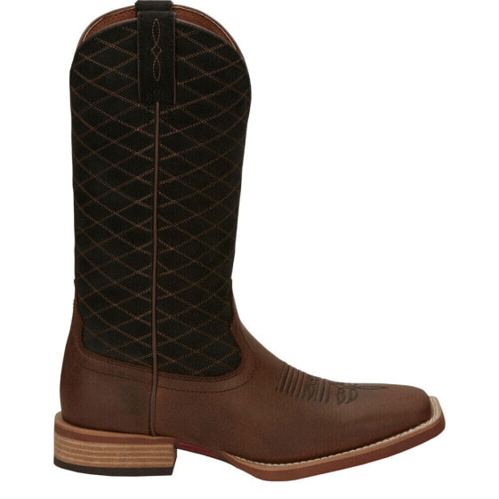 Justin Boots Cattler Chocolate Geometric Square Toe Cowboy Mens Brown Casual Bo