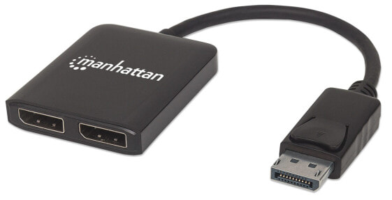 Разветвитель DisplayPort 1.2 на 2 порта с функцией MST - 4K@30Hz - питание через USB-A - функция видеостены - черный - гарантия 3 года - упаковка блистер - DisplayPort - 2x DisplayPort - 3840 x 2160 пикселей - черный - пластик - 4K Ultra HD - Manhattan