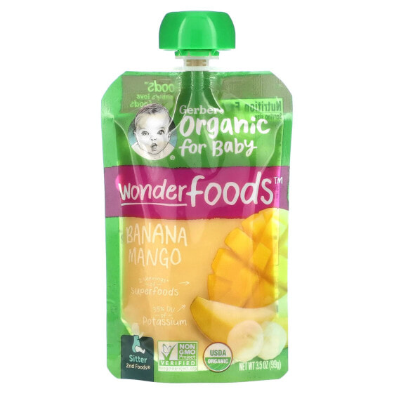 Organic for Baby, Wonder Foods, 2nd Foods, Banana Mango, 3.5 oz (99 g)