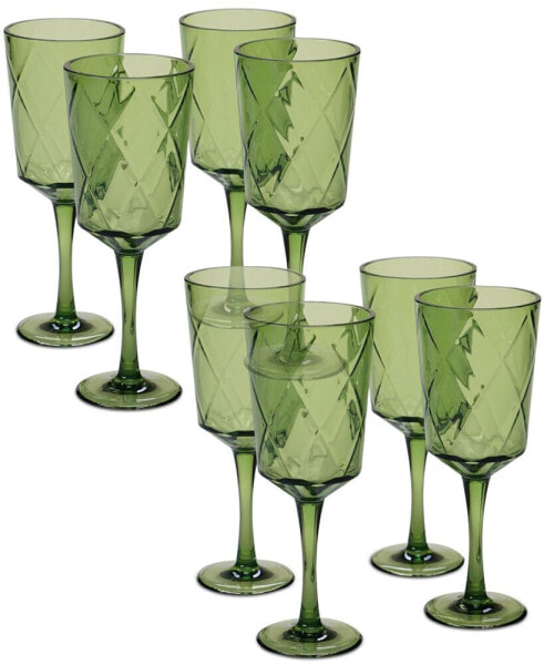 Набор стаканов сертифицированных международных зеленых алмазов, акриловых 8 шт. - универсальная посуда.