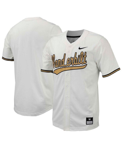 Men's White Vanderbilt Commodores Replica Full-Button Baseball Jersey