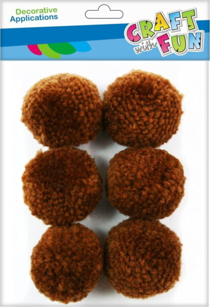 Craft with Fun CF OZDOBA DEK POMPON WELNA 4CM/6SZT BRAZ 12/144