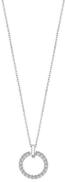 Charming silver necklace with clear zircons LP3100-1 / 1