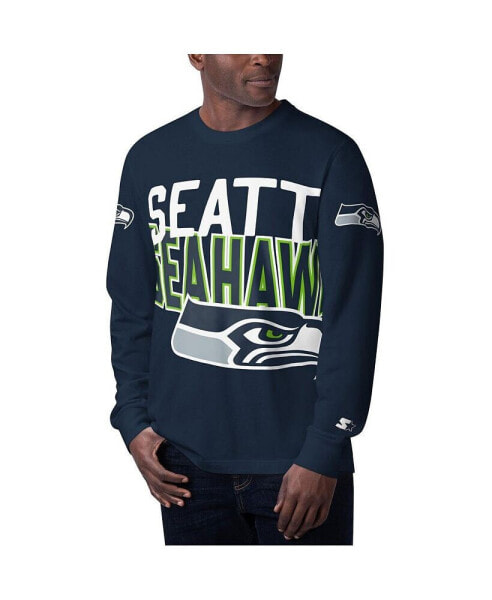 Men's College Navy Seattle Seahawks Clutch Hit Long Sleeve T-shirt