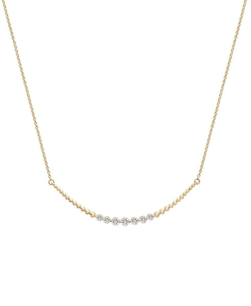 Diamond Curved Bar Statement Necklace (1/4 ct. t.w.) in 14k Gold, 15" + 2" extender, Created for Macy's