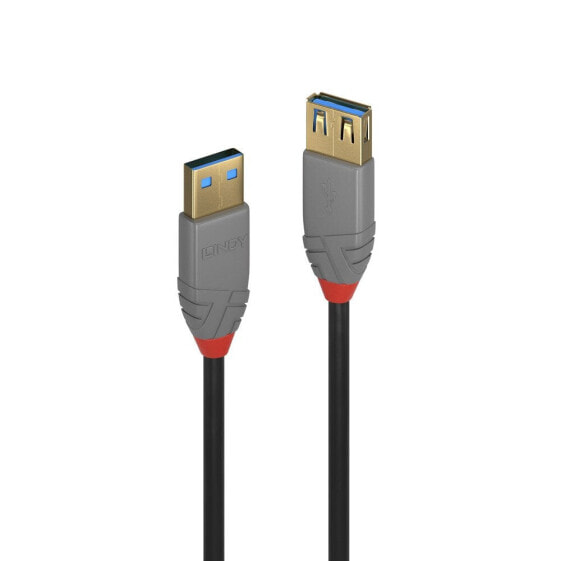 Lindy 3m USB 3.2 Type A Extension Cable - Anthra Line - 3 m - USB A - USB A - USB 3.2 Gen 1 (3.1 Gen 1) - 5000 Mbit/s - Black