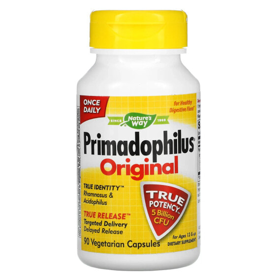 Пробиотик здоровья Nature's Way Primadophilus, Оригинал, 12 и старше, 5 миллиардов КОЕ, 90 вегетарианских капсул