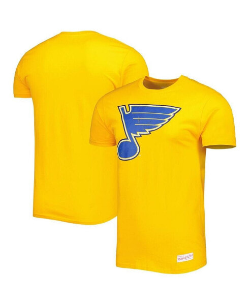 Men's Gold St. Louis Blues Vintage-Like Logo T-shirt