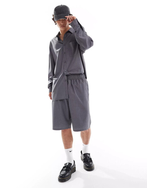 COLLUSION co-ord tailored shorts in charcoal