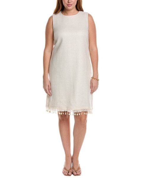 S Max Mara Canada Linen-Blend Shift Dress Women's White 12