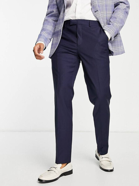 Harry Brown slim suit trousers in navy