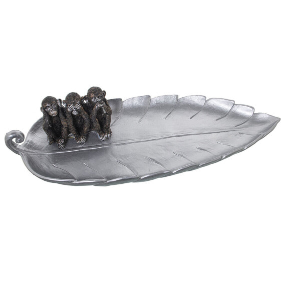 Centerpiece Alexandra House Living Silver Plastic Sheet Monkeys 12 x 18 x 44 cm