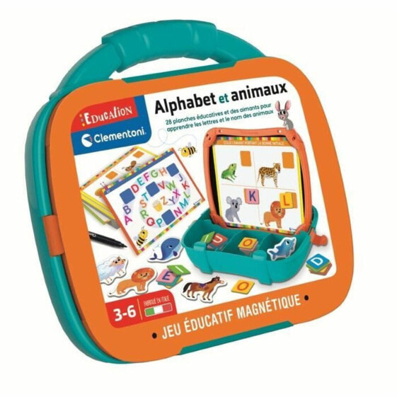 Настольная игра развивающая Clementoni Magnetic Letters & Animals Case (FR)