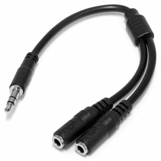 Аксессуар кабельный Startech Аудио штекер 3,5мм MUY1MFFS Чёрный 0,2 м