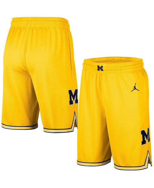 Men's Maize Michigan Wolverines Replica Team Basketball Shorts