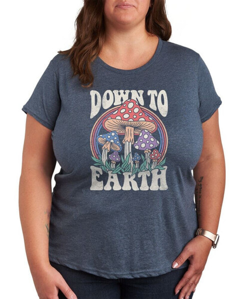 Trendy Plus Size Down to Earth Mushroom Graphic T-shirt
