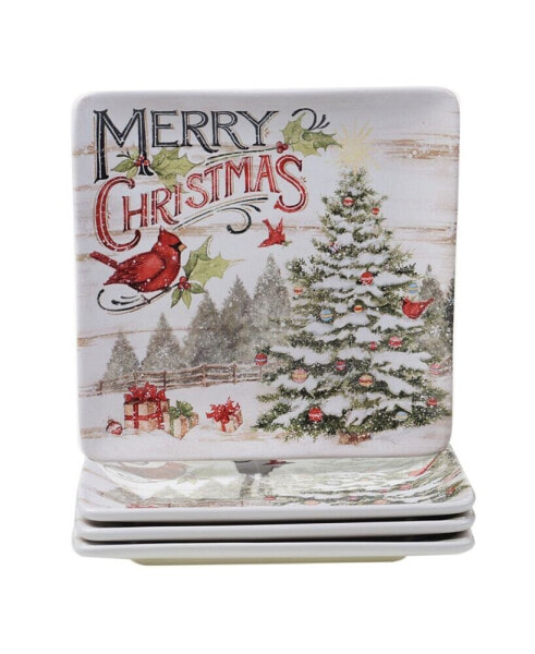 Evergreen Christmas 4 Piece Dinner Plate