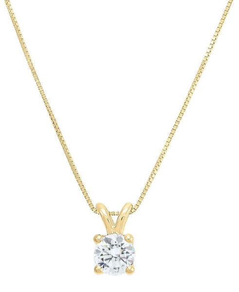 IGI Certified Lab Grown Diamond Solitaire 18" Pendant Necklace (1/2 ct. t.w.) in 14k White Gold or 14k Gold