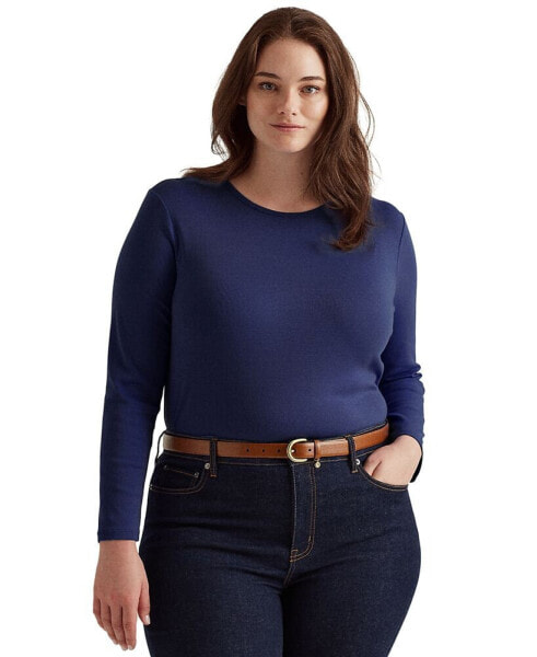 Plus Size Stretch Long-Sleeve Tee