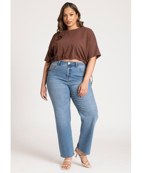 Plus Size Crop Tie Tee