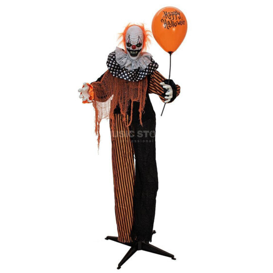 Europalms Halloween Figur Clown mit Luftballon, animiert, 166cm