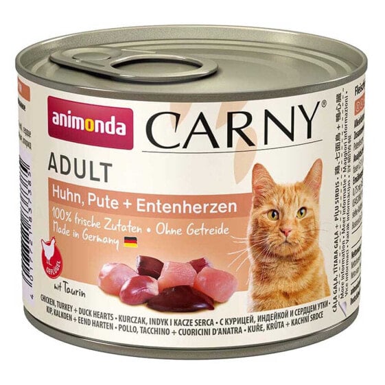 ANIMONDA Carny Adult Turkey Chicken And Duck Hearts 200g Wet Cat Food